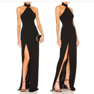 AMANDA UPRICHARD Queens Black Maxi Slit Dress NWOT M Medium